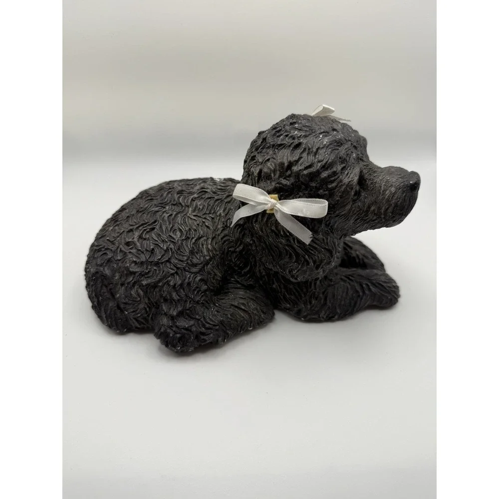 Vtg Sandicast Miniature Black Poodle Dog Sandra Brue 1981 Sculpture Signed 8